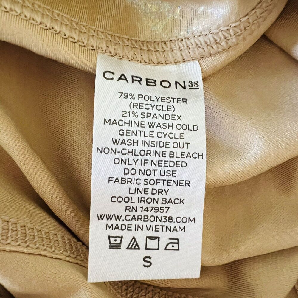 CARBON38 Metallic Beige Snake High Rise 7/8 Leggings- S - Picture 7 of 7